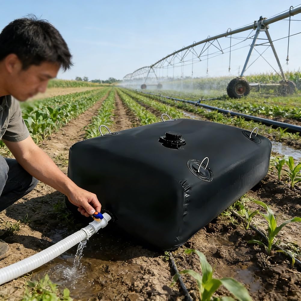 Zfmnoyev Foldable Portable Water Tank, Truck Bed Water Tank with Metal Handle, Water Storage Bladder for Camping/Rv/Outdoor/Garden Irrigation/Farm(1x0.8x0.5m-400L)