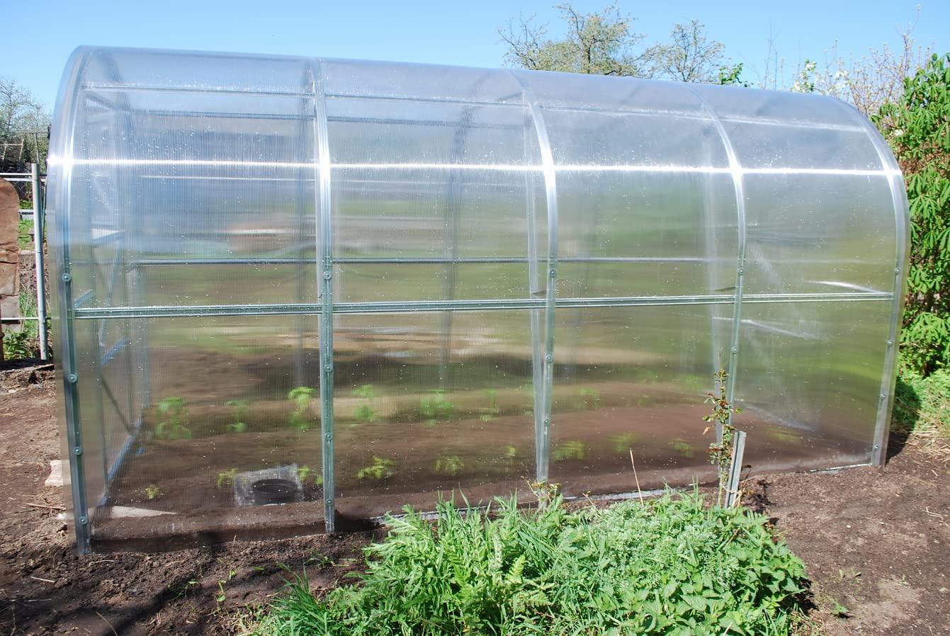 Invernadero compacto 2x4m túnel con cubierta policarbonato alveolar 4mm jardín botánico