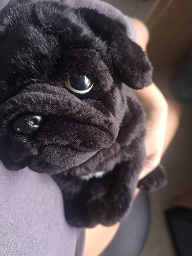 Amazon.co.jp: Faithful Friends リアルな犬のぬいぐるみ 黒パグ