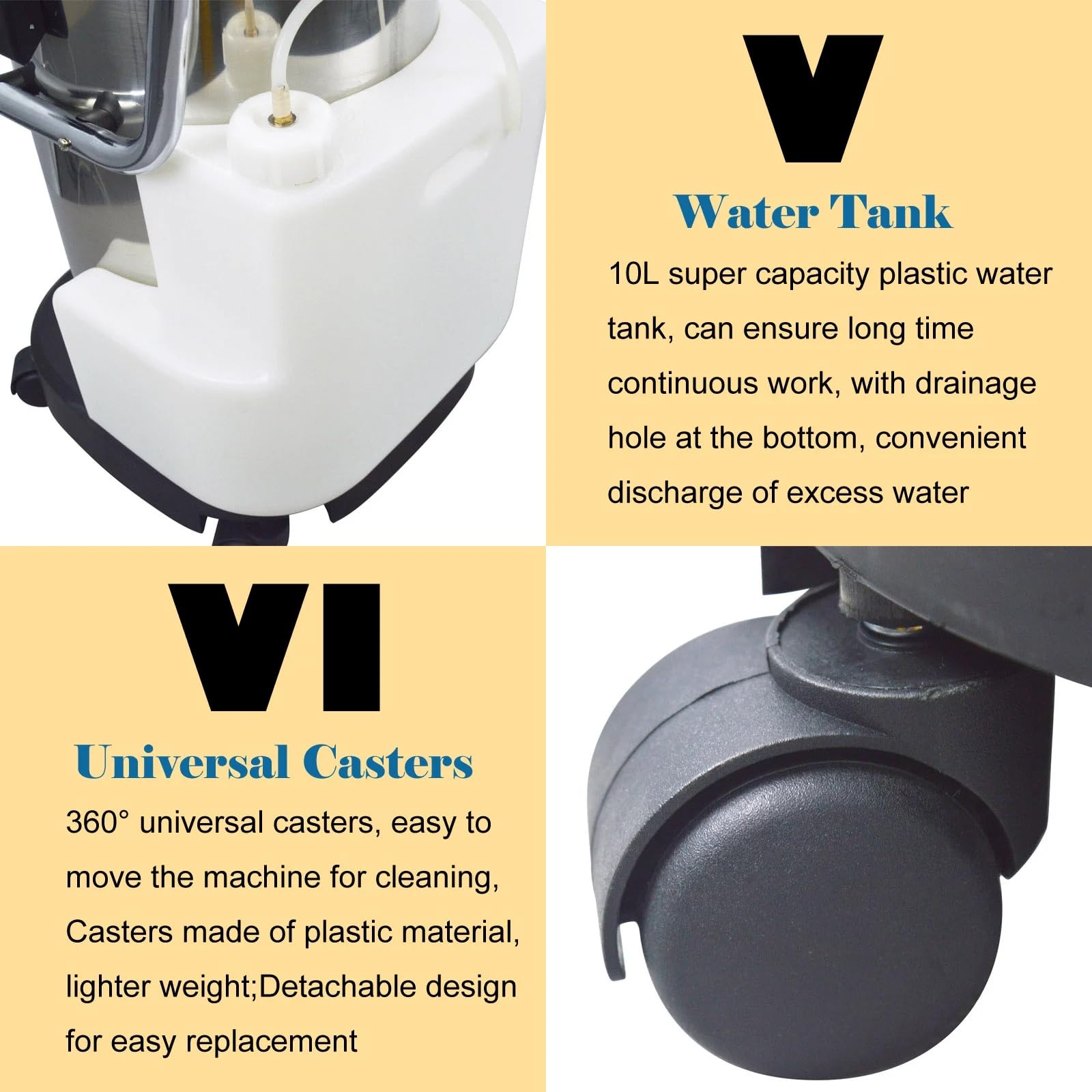 Vaporizador Profesional 3 En 1 para Alfombras, Limpiador Profundo Comercial para Hoteles Y Oficinas, Extractor De Pulverización En Seco Y Húmedo - 40 L,60L