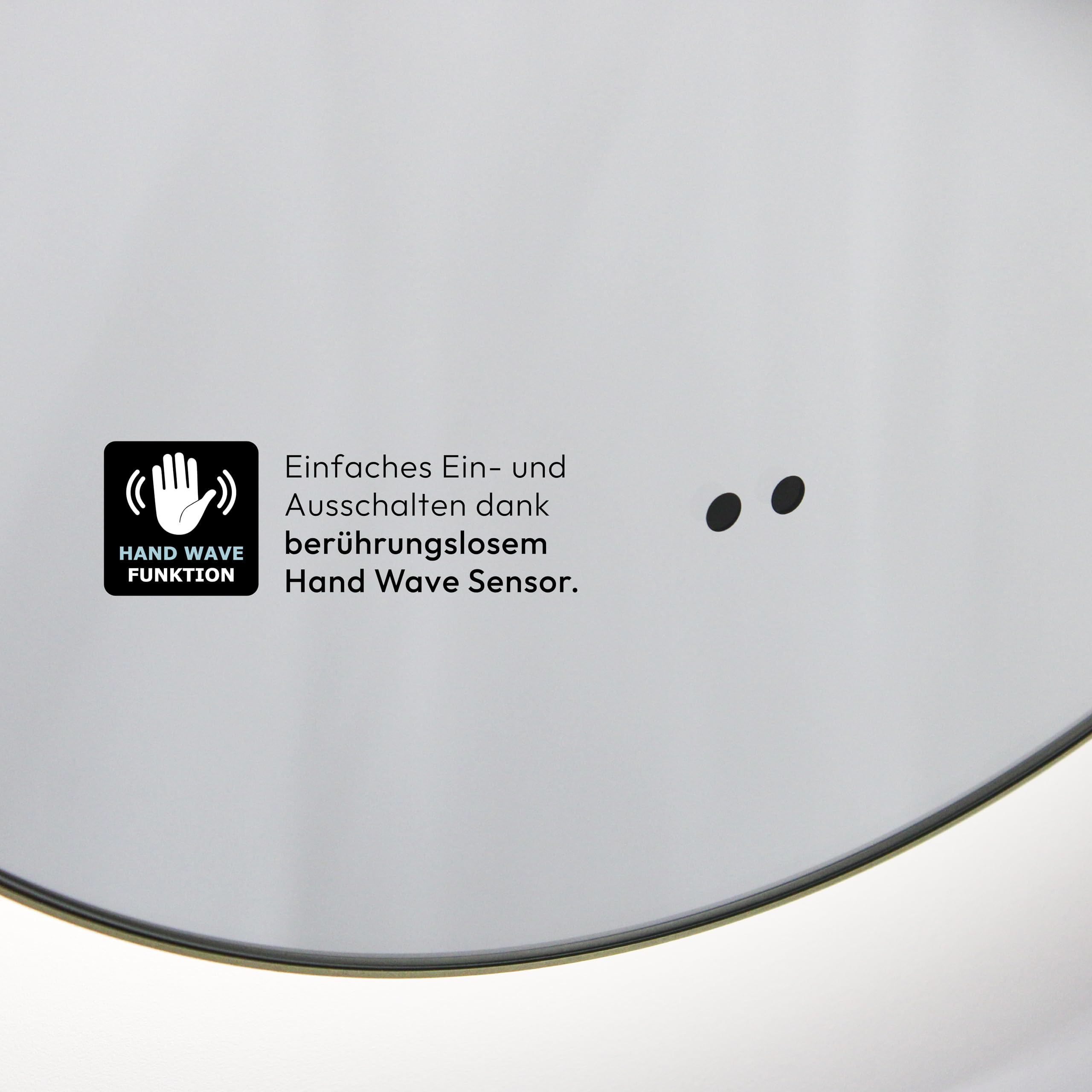 Talos Specchio da bagno a LED rotondo Verona Shine in oro opaco Ø 50 cm – Specchio con funzione sensore mano Wave – adatto per ambienti umidi grazie al telaio in alluminio