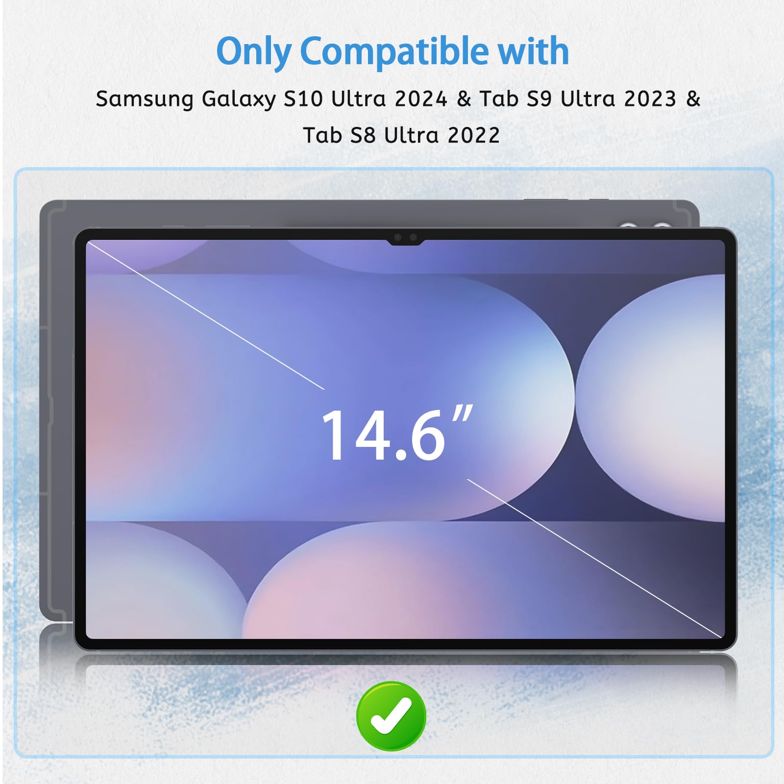 MOBDIK Silkfeel Glass EZ Kit Screen Protector Compatible with Galaxy Tab S10 Ultra / S9 Ultra / S8 Ultra (14.6 inch, 2024/2023 / 2022) Tempered Glass, Automatic Alignment, Compatible with S-Pen