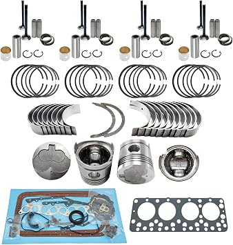 SD22 Engine Overhaul Rebuild Kit No cylinder liner Compatible With Nissan SD22 SD-22 SD20 Engine Pickup Truck Forklift 5 Grooves 12011-J5312 12011J5312