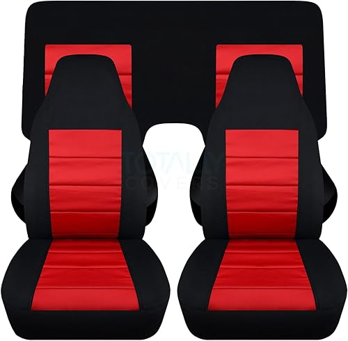 Miniatura 23 de Totally Covers Compatible con cubiertas de asiento para Chevy Camaro 1982-1992: Negro - Juego completo (23 colores) Cupé/Convertible Banco Negro