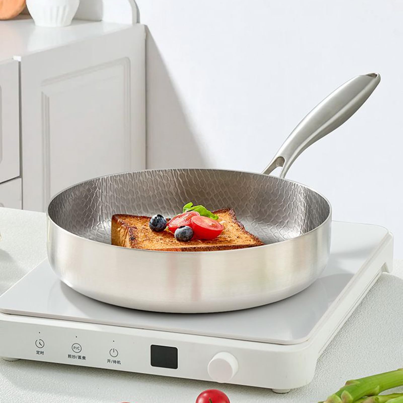 Titan Hammerpfanne Antihaftbeschichtetes Haushaltskochgeschirr | Hitzebeständige Steakpfanne Für Hausköche, Anfänger, beschäftigte Familien, Mahlzeitenvorbereitung, Wohnung, Eier,