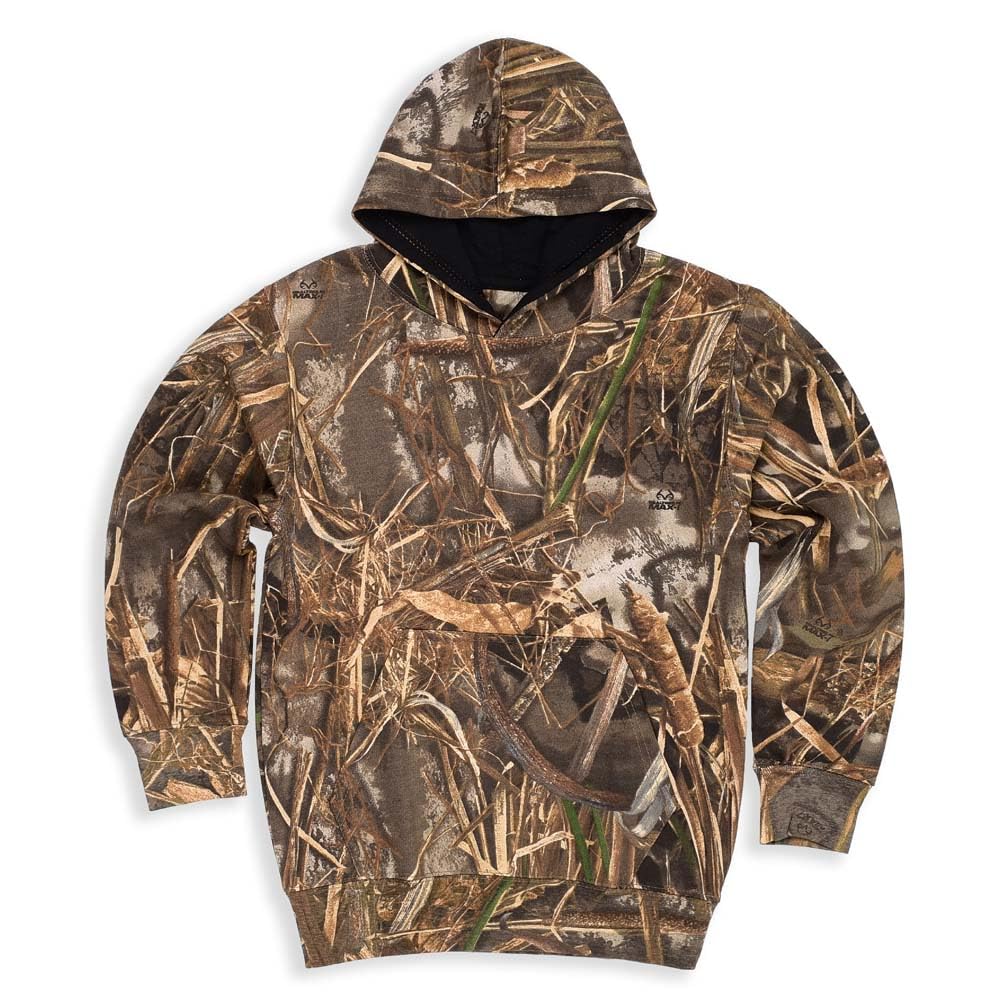 Bell Rangers Realtree Max7 Camo Youth Hoodie | Unisex Pullover Hooded Sweatshirt with Pocket | Cotton Blend | Boys & Girls