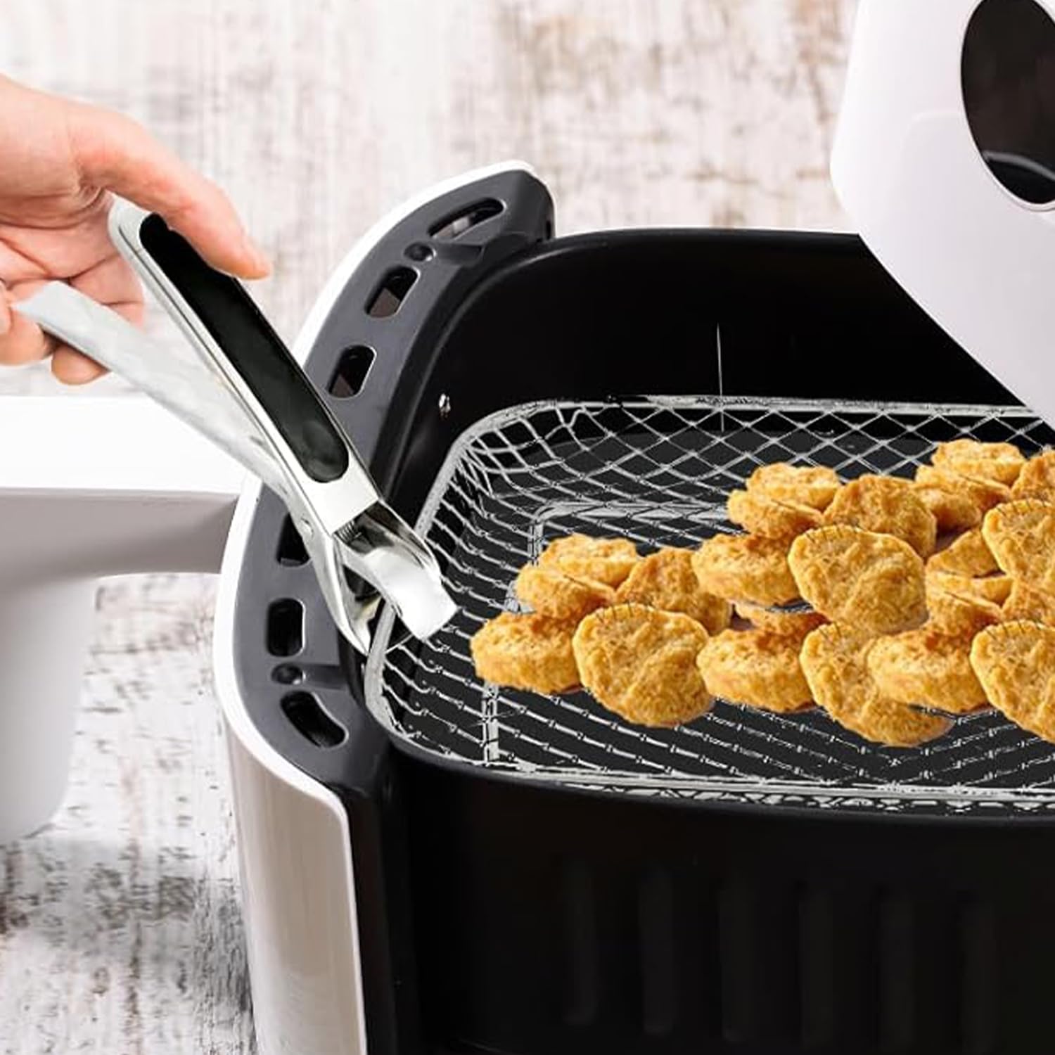 Stojaki do frytkownic, kosz do frytkownic na gorące powietrze, kosze ze stali nierdzewnej Frytter do Airfryer układane w stos, kosze do Airfryer, stojak do frytkownic, ruszt grillowy do frytkownic na