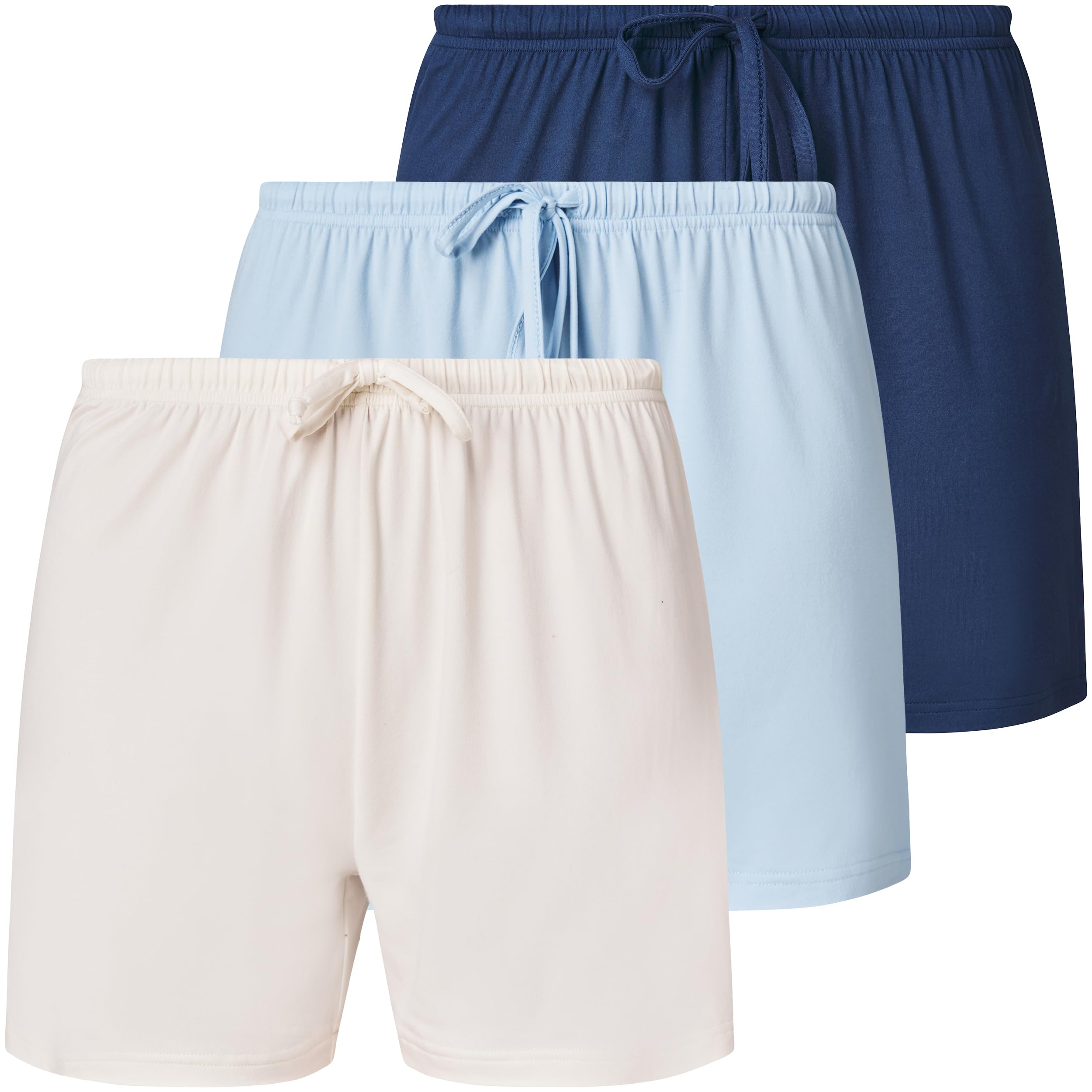 women's 3 pack boxer pajama shorts womens sleep lounge short’s, casual yummy pj short for women (avail in plus size)