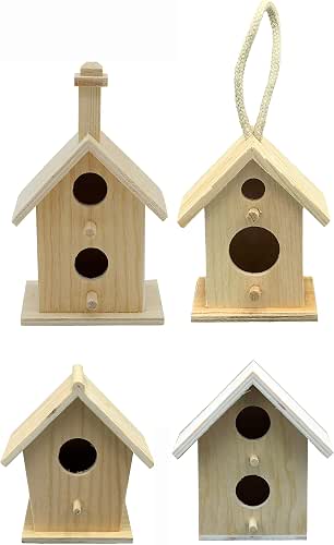 Creative Hobbies® Mini 4 Inch Tall Birdhouse - Set of