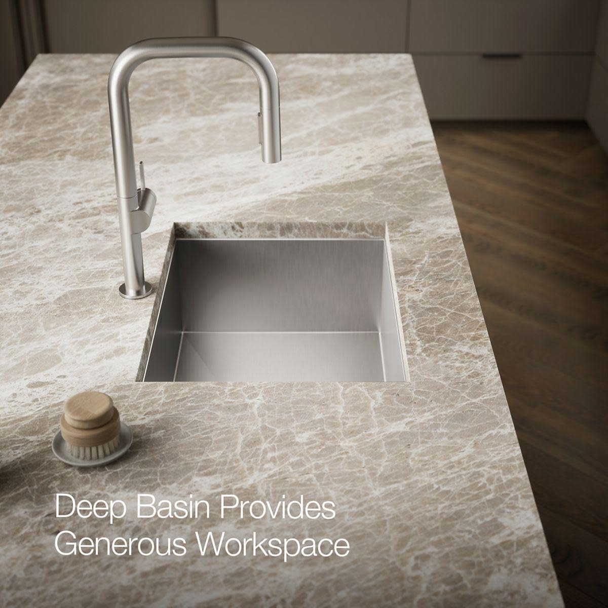 Vault 25" X 22" X 9-5/16" Top-Mount/Under-Mount Medium Single-Bowl Kitchen Sink with Single Faucet Hole