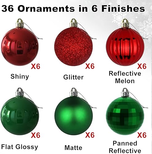 Vista 559 de 18 esferas medianas decorativas navideñas para árbol de Navidad, inastillables, para colgar, color púrpura, 2.5 pulgadas, paquete de 18