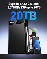 Vista 3 de BENFEI Carcasa SATA HDD/SSD de 3,5/2,5 pulgadas, diseño sin herramientas, admite HDD de 20 TB y UASP