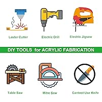 Vista 5 de Acrux7 Paquete de 6 hojas acrílicas de plexiglás negras de 5 x 7 pulgadas, hoja acrílica fundida negra de 1/4 de pulgada de grosor con papel