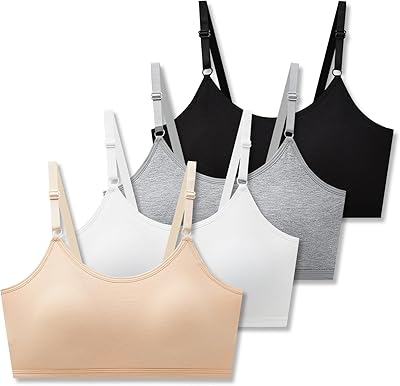 SALIA GIRL Sport Cami Bras Cotton for Teens Girls Training Bras 10-16 with Adjustable Straps Fixed Pads