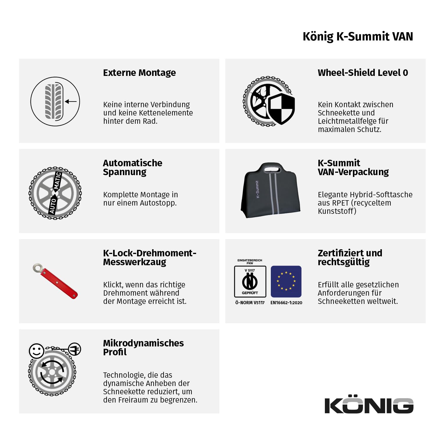 KÖNIG K-Summit VAN K87 - Schneeketten