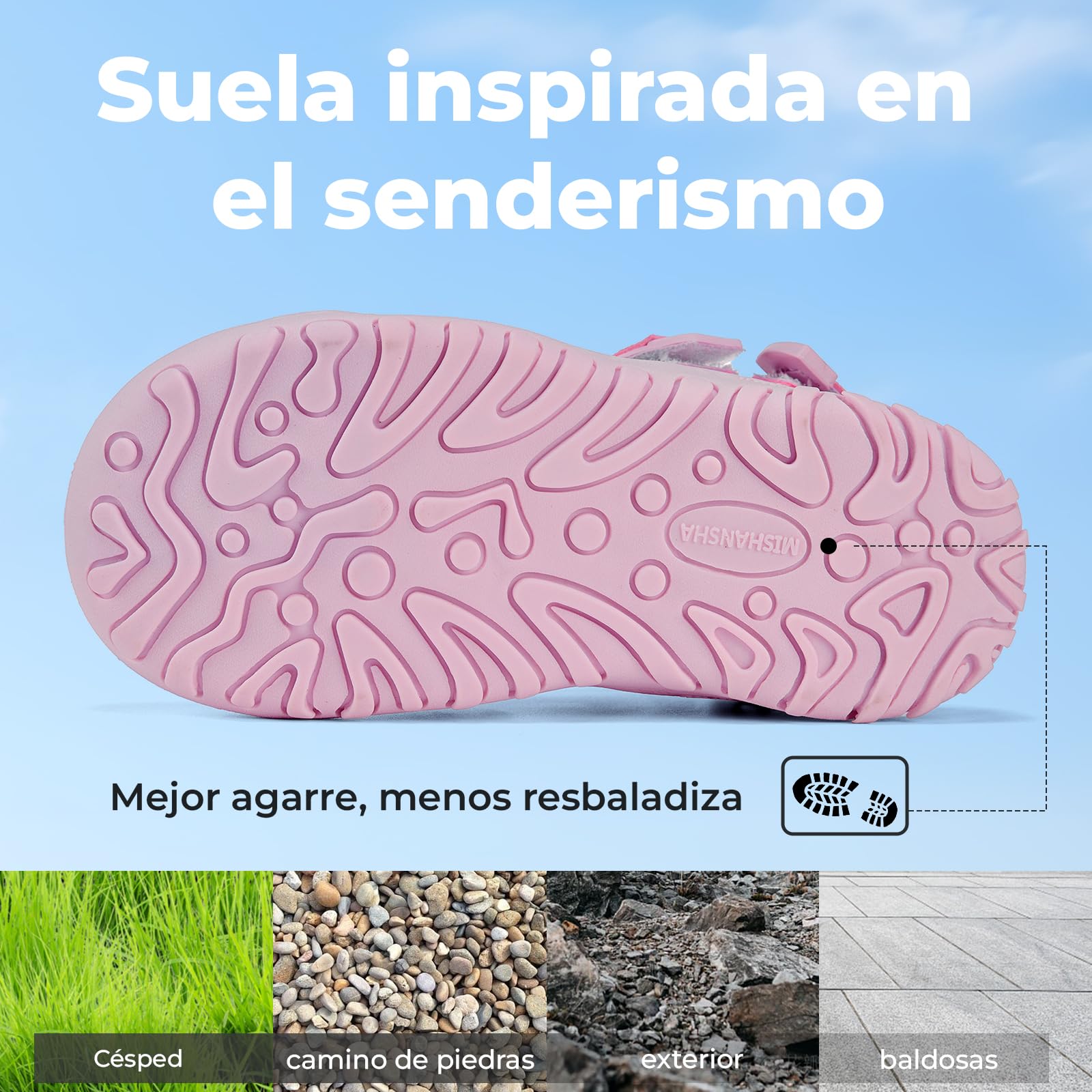 Mishansha Sandalias Niño Niña Trekking con Puntera Cerrada, Transpirables y Antideslizantes, Tallas 24-38