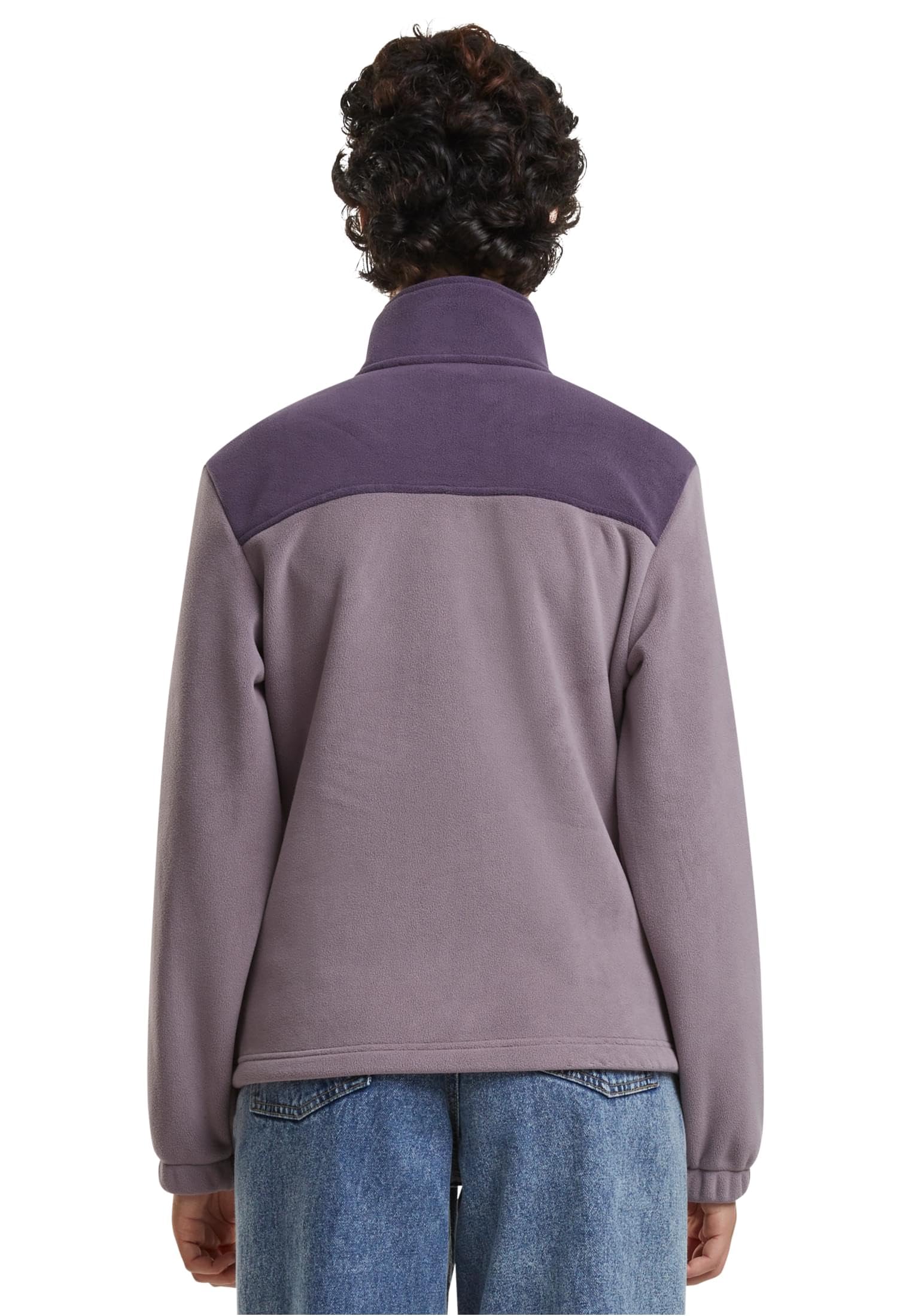 Urban Classics Damska kurtka przejściowa, podwójna kurtka polarowa, dwutonowa kurtka polarowa z wysokim kołnierzem, krój Regular Fit, purplenight/fadedpurple, XS
