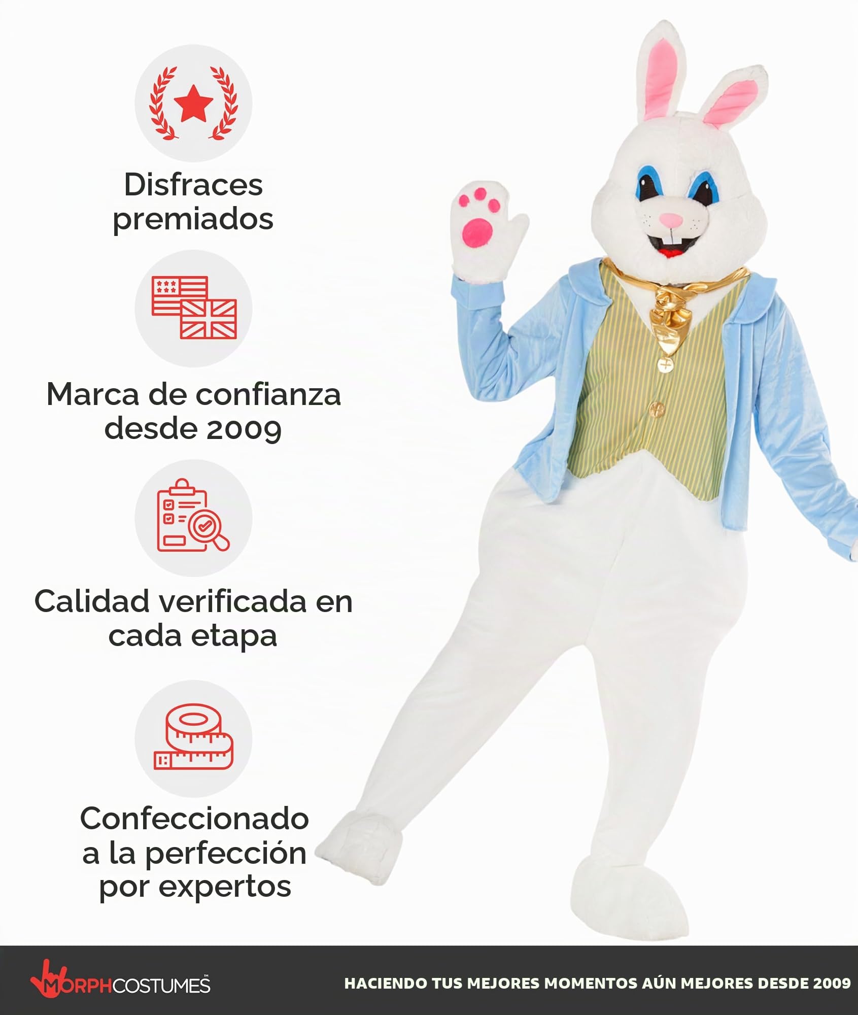 Morph Disfraz Conejo Adulto, Traje Conejo De Pascua, Disfraces Conejos, Easter Bunny Costume, Disfraz Carnaval Adulto Hombre Mujer