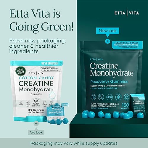Miniatura 4 de Gomitas de monohidrato de creatina sin azúcar (0.18 onzas por paquete) - Potentes gomitas de creatina para hombres y mujeres, suplemento para apoyo