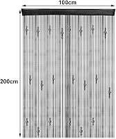 Vista 4 de GREENWISH String Curtains Black Beads Curtains Doorway Tassel Curtain Thread Fringe Crystal Door String Curtain Beads Window Panel Room Divider