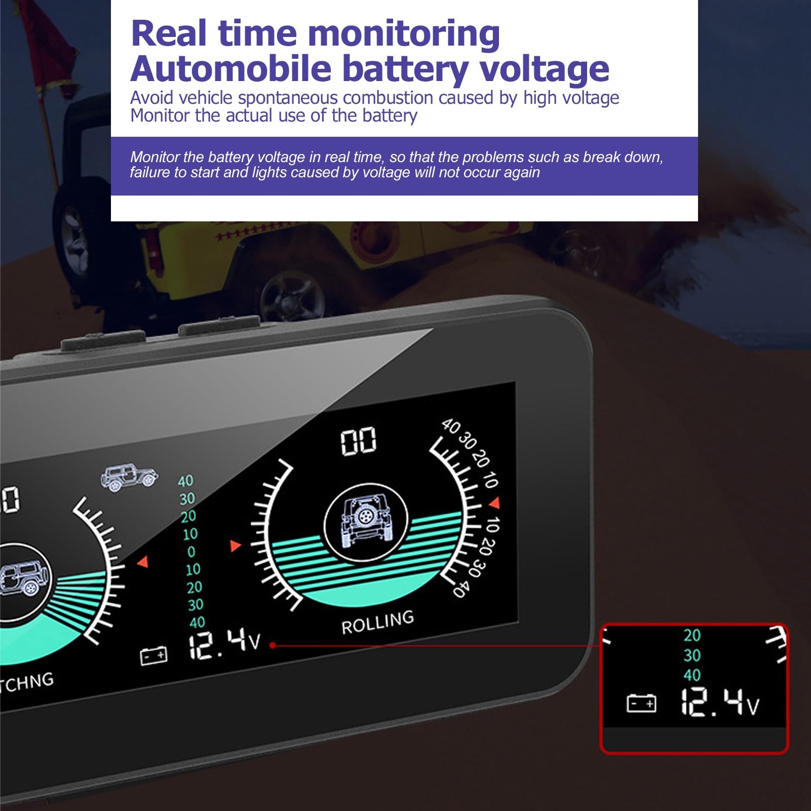 Medidor de Pendiente HUD, Indicador de Inclinación del Inclinómetro del Coche Inteligente Universal para Automóvil