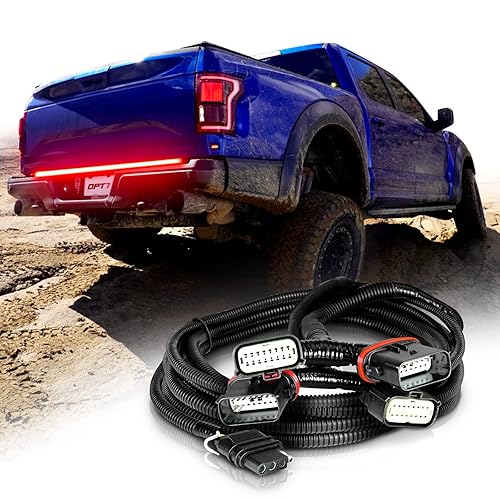 OPT7 Arnés de barra de luz para portón trasero Easy Connect para F150 2015-2020 con monitores de punto ciego, compatible con F-150 Lariat 15-20,