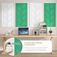 Vista 3 de TONOR 4 PCS Acoustic Panels, 47.2″ x 23.6″ x 0.35″ Leaf Pattern Soundproof Wall Panels, Full Self-Adhesive, Sound Absorbing Panels for Echo
