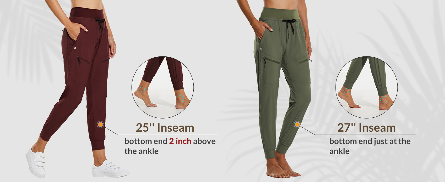 BALEAF Pantalon de randonnée pour femme, imperméable, séchage rapide, léger, protection UV UPF 50, style corsaire, pantalon fonctionnel avec poche à fermeture Éclair, S