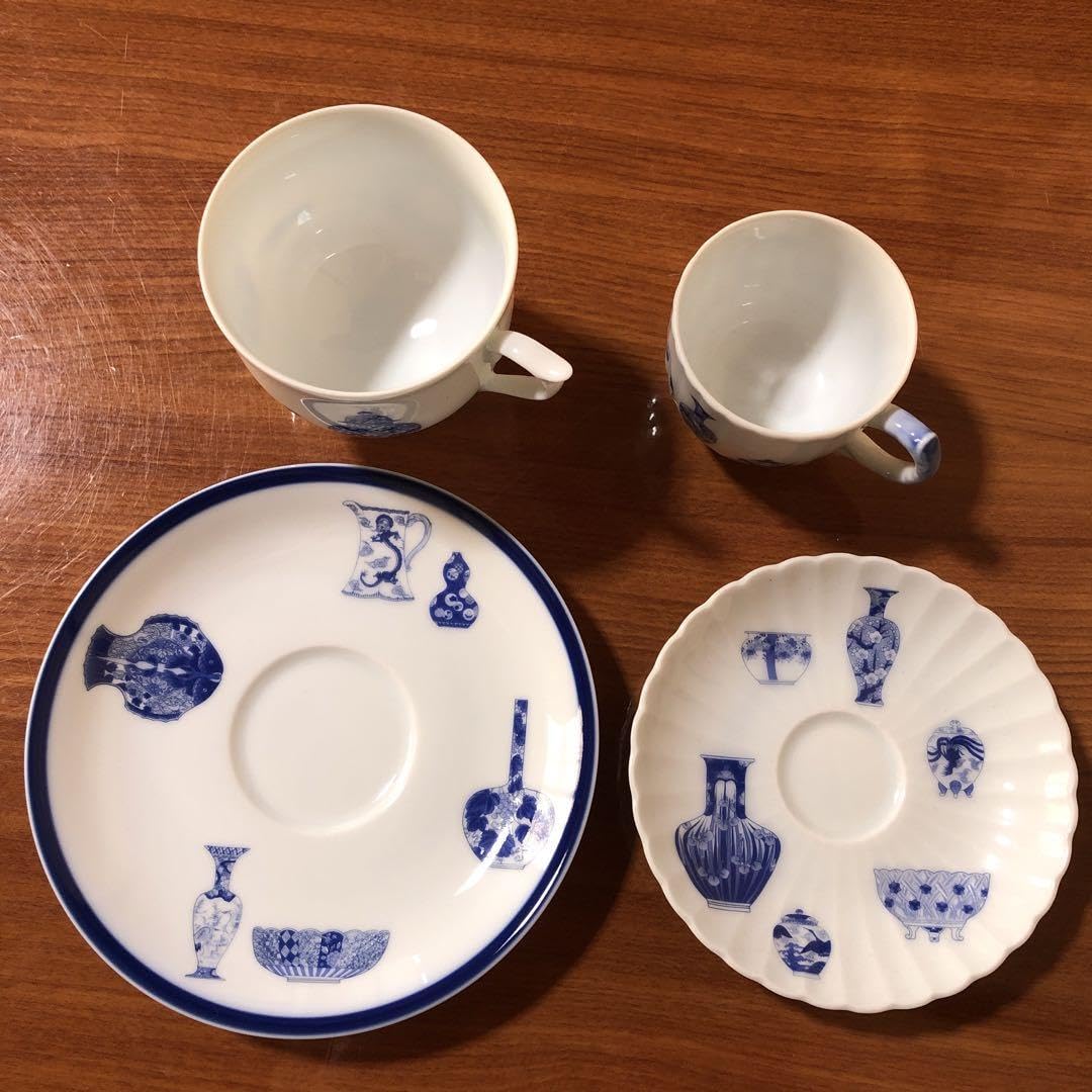 Amazon.co.jp: 深川製磁 ブルーチャイナ カップ&ソーサー デミタス