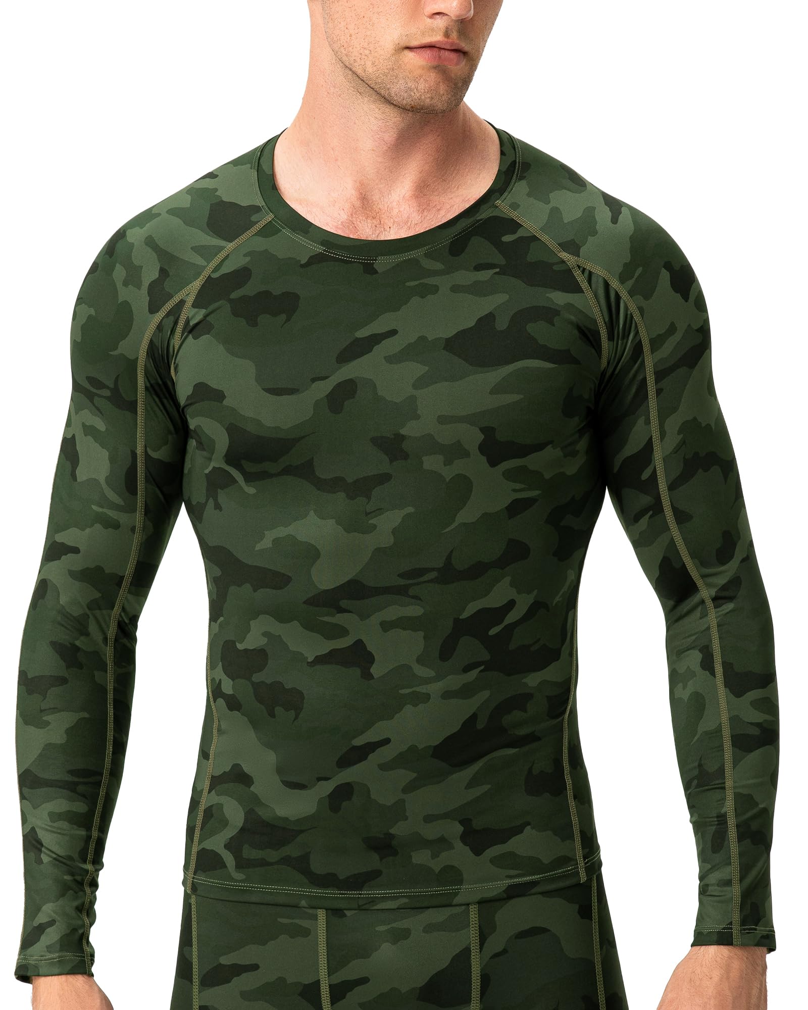 Camiseta de compresión de manga larga para hombre, camiseta de entrenamiento atlético, camiseta deportiva activa, capa base, camiseta interior de ajuste seco