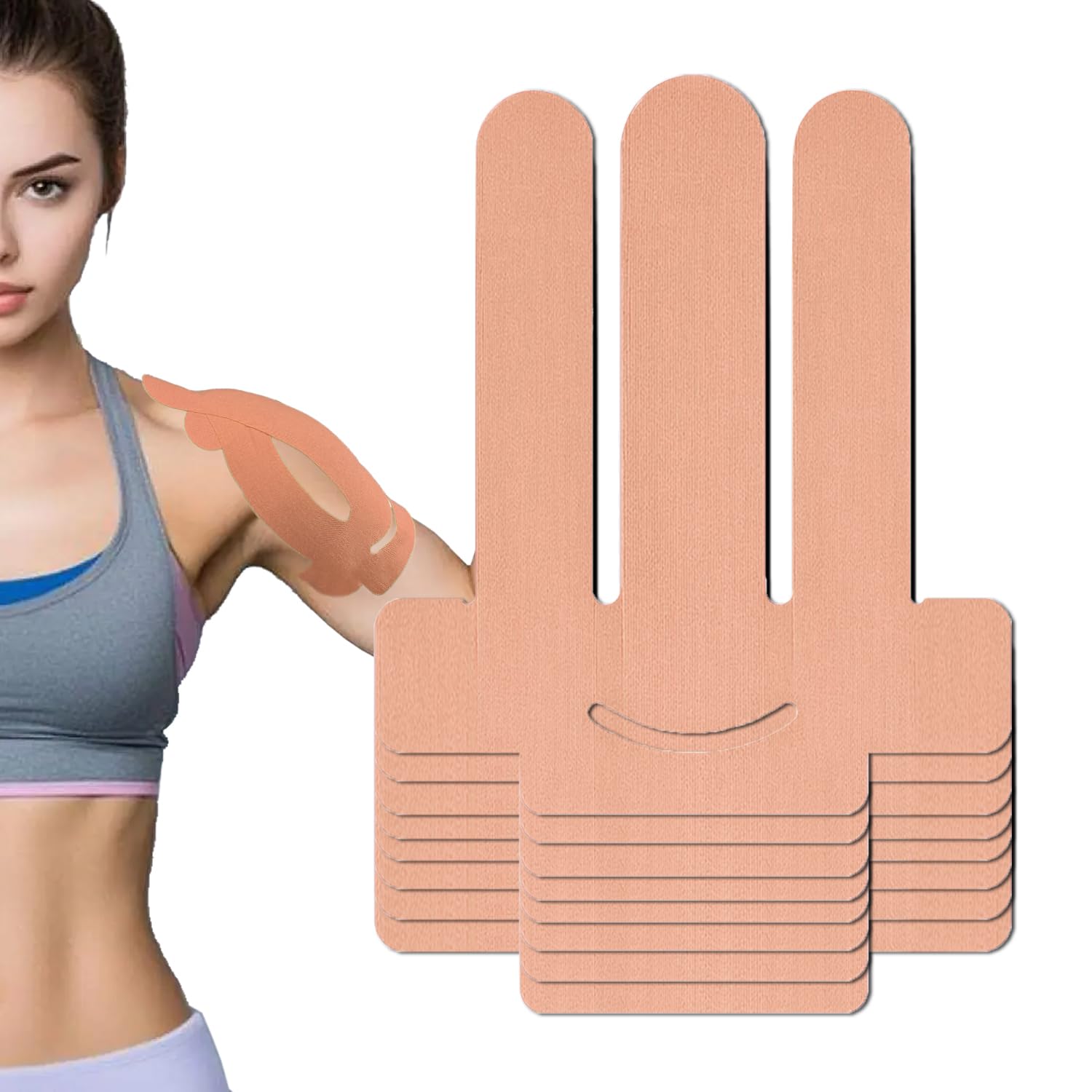 Kinesiology Tape for Shoulder, 8 Count Pre-Cut Kinesiology Tape,Original Cotton Waterproof, Latex-Free Elastic Athletic Support Tape for Shoulder