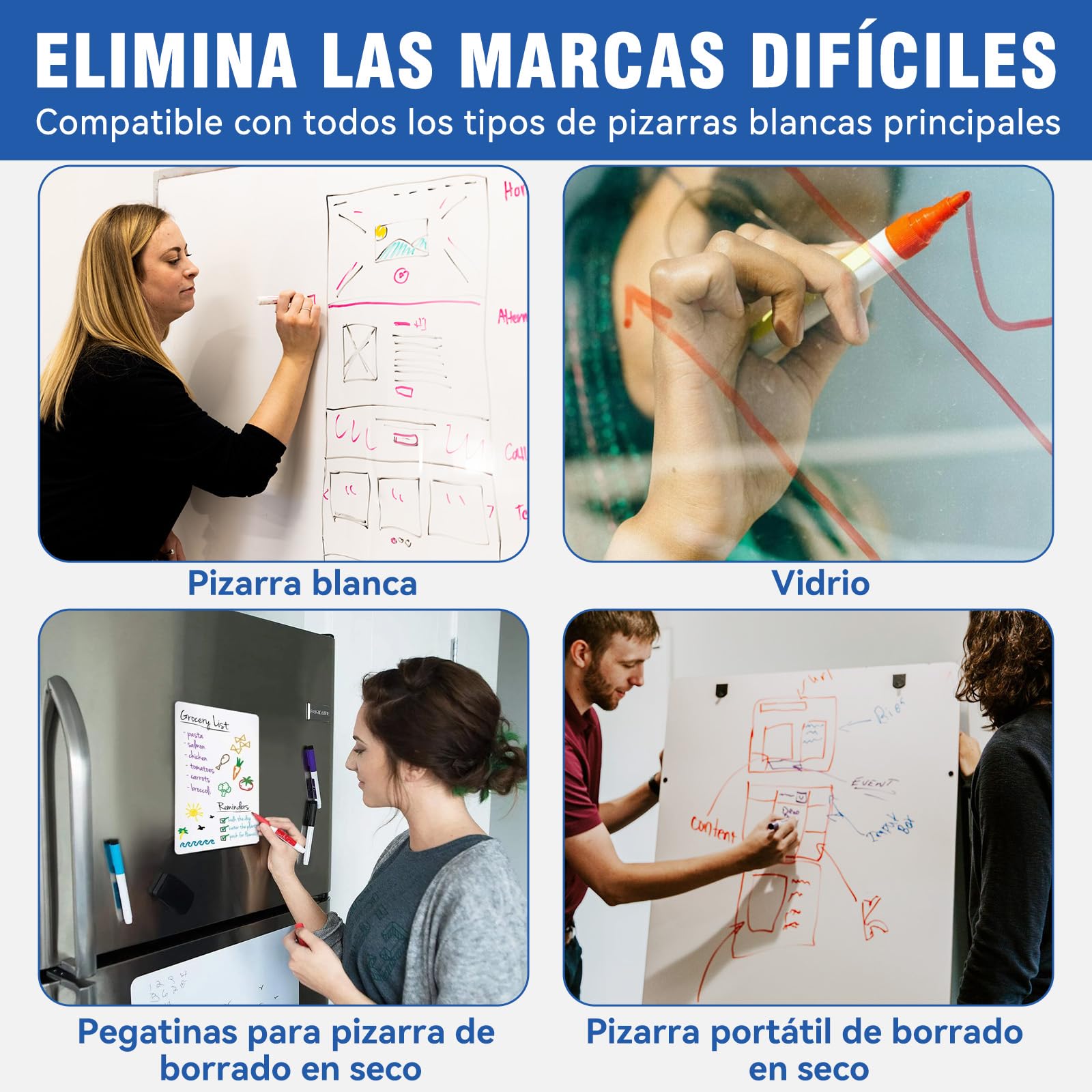 Limpiador de Pizarra Blanca en Spray (120 ml) con Toalla, Elimina Marcas y Residuos de Rotulador, Ideal para Escuelas, Oficinas y Aulas, Accesorio Esencial para Pizarras Blancas