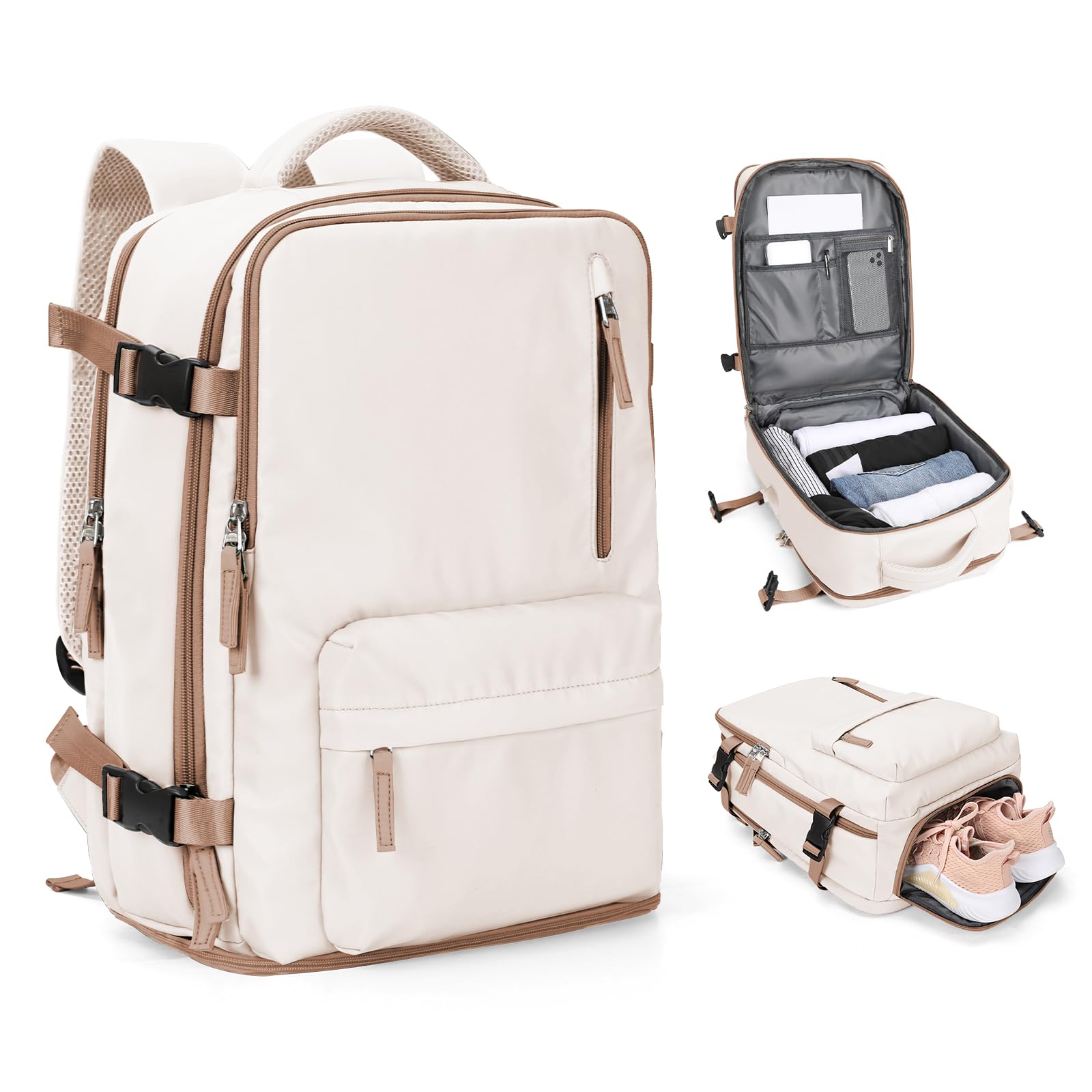 SZLX Zaino Ryanair 40x30x20 Sottovuoto Bagaglio a Mano 40x20x25 Donna Zaino da Viaggio 40x30x20 Wizzair Borse da Cabina per Easyjet 45x36x20 Uomo per Laptop 14 Pollici con Porta USB e Porta Scarpe