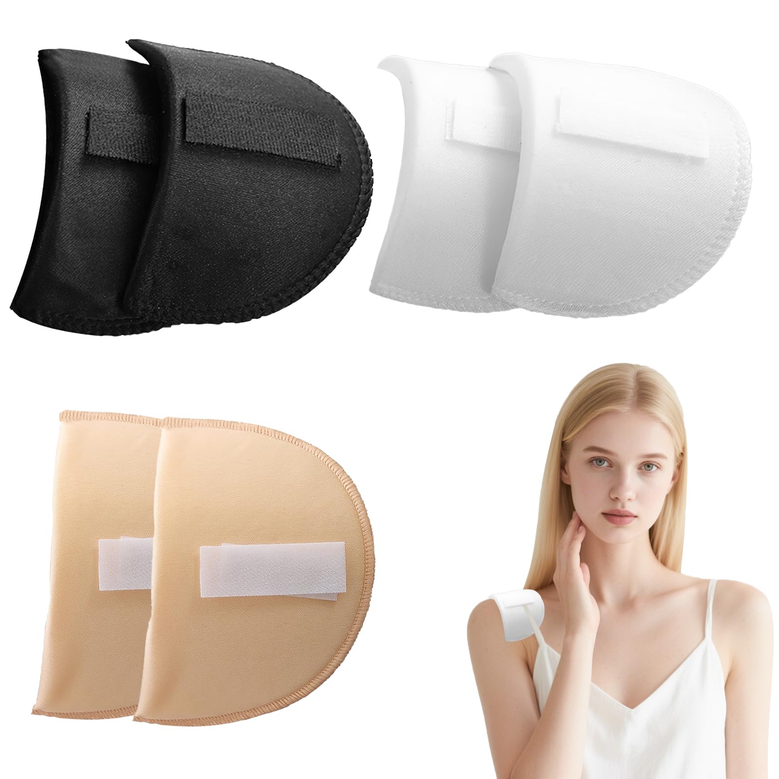 3 Pairs Shoulder Pads, 1.5cm(0.6in) Thickening Foam Sponge Pads without Sewing, Breathable Sloping Shoulder, Detachable Foam Shoulder for Men Women Clothing Suit T-Shirt Blazer