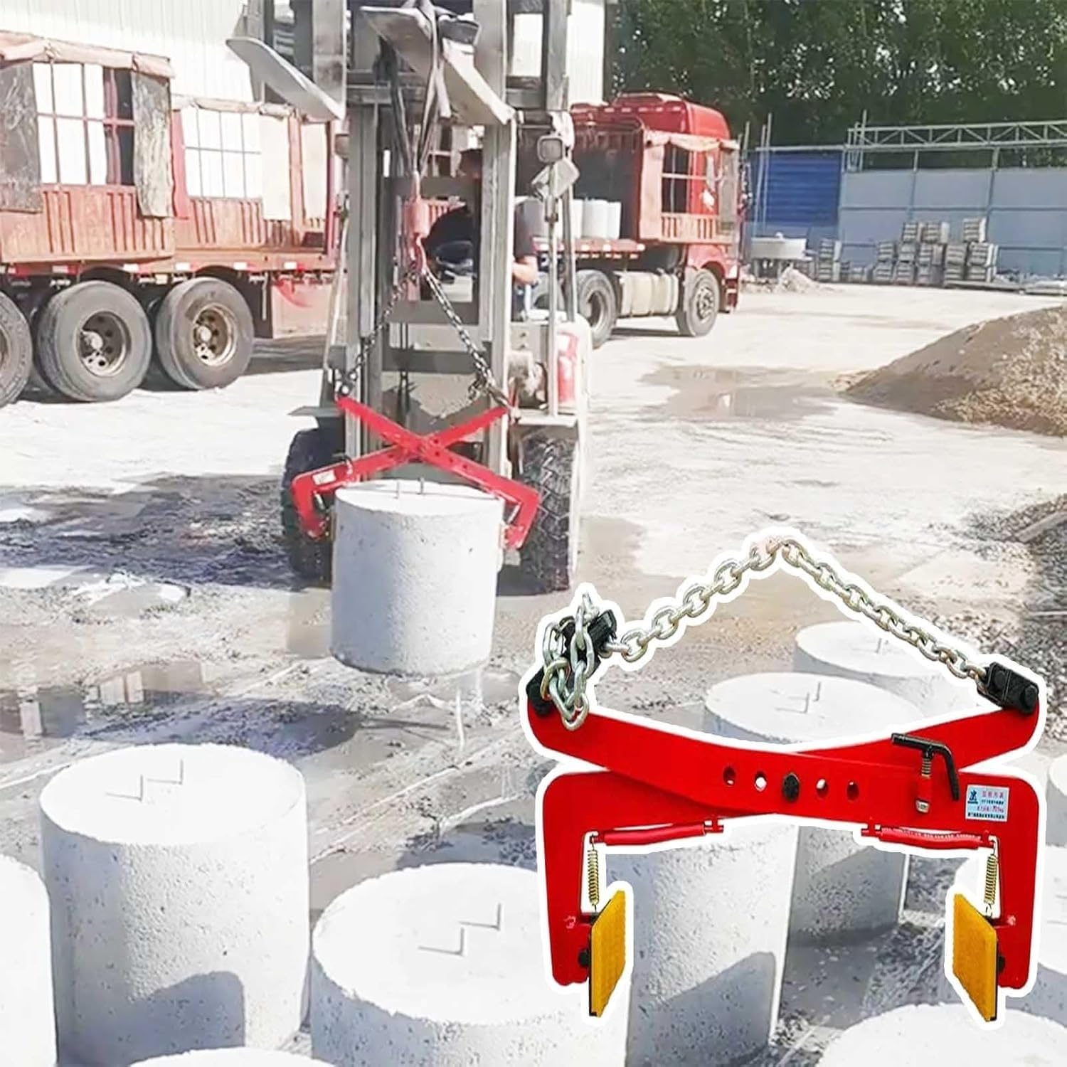 Heavy Duty Vertical Stone Lifter Clamp for Carrying and Transport of Marble, Concrete Blocks Slate Sheets Curb Stones, Granite Slab Lifting Clamp, Opening Size 30-126cm/11.8-49.6in(Opening Size 13-27.