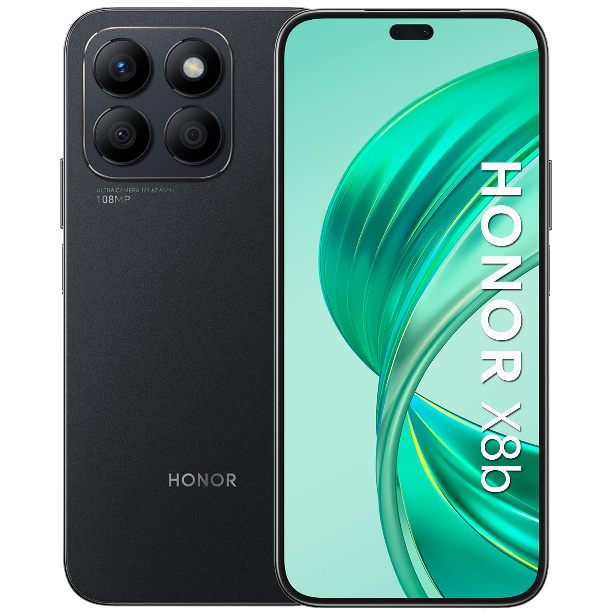 HONOR X8b Smartphone Android 13 Dual SIM 4G NFC, 8GB RAM 256GB, AMOLED FHD+ da 6.7 pollici display telefono con Qualcomm Snapdragon 680, 108+50MP, 4500 mAh, Midnight Black [Versione italiana]