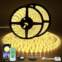 Vista 1 de Guotong Tira de luces LED blancas sintonizables impermeables de 50 pies, 3000 K-6000 K, luces LED flexibles 900 LED SMD 2835, para el hogar, patio