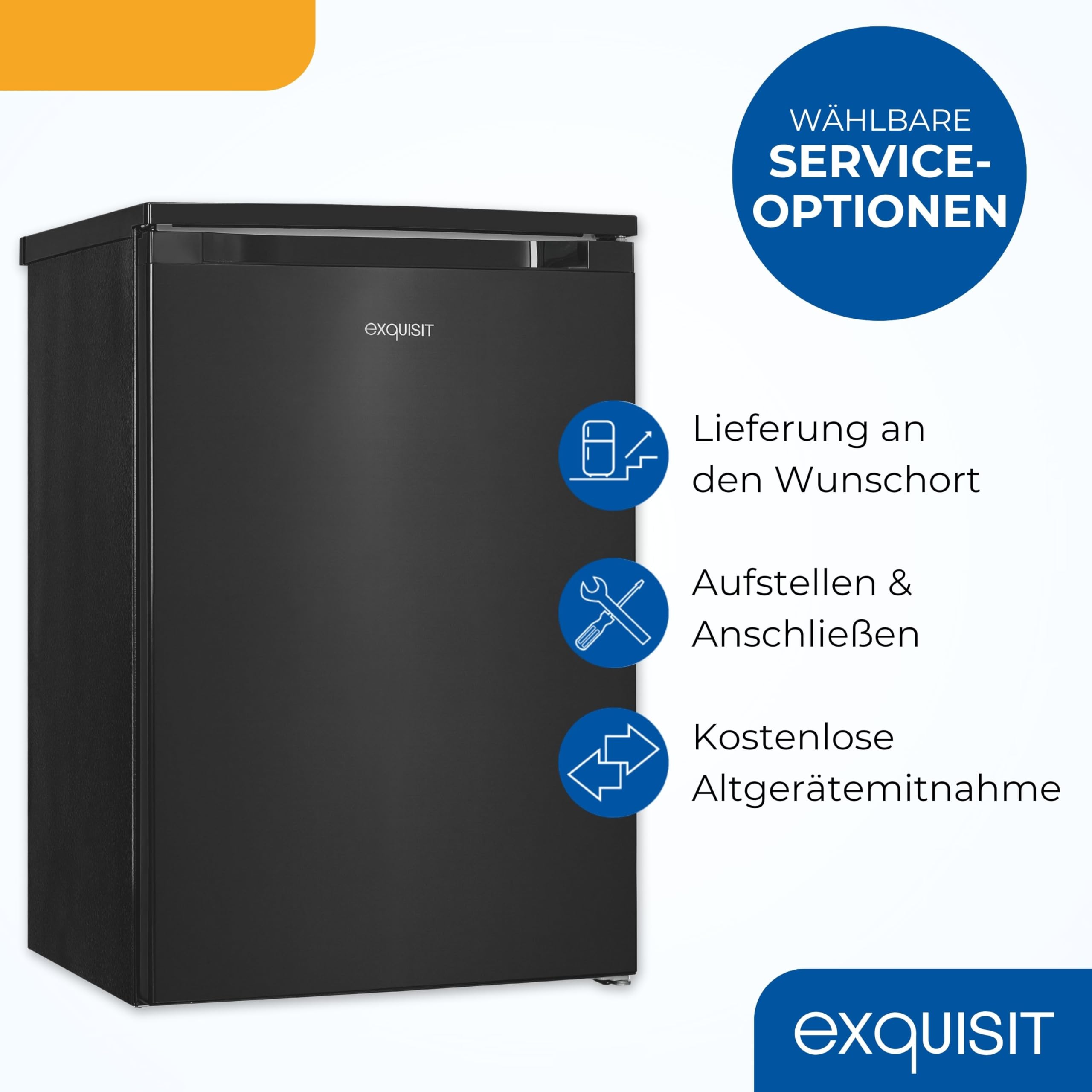 Exquisit GS581-051C Gefrierschrank - 85 l Tiefkühlschrank in Weiß | Kompaktes Standgerät mit Energieklasse C, 4-Sterne-Gefrierfach, 39 dB leisem Betrieb und wechselbarem Türanschlag