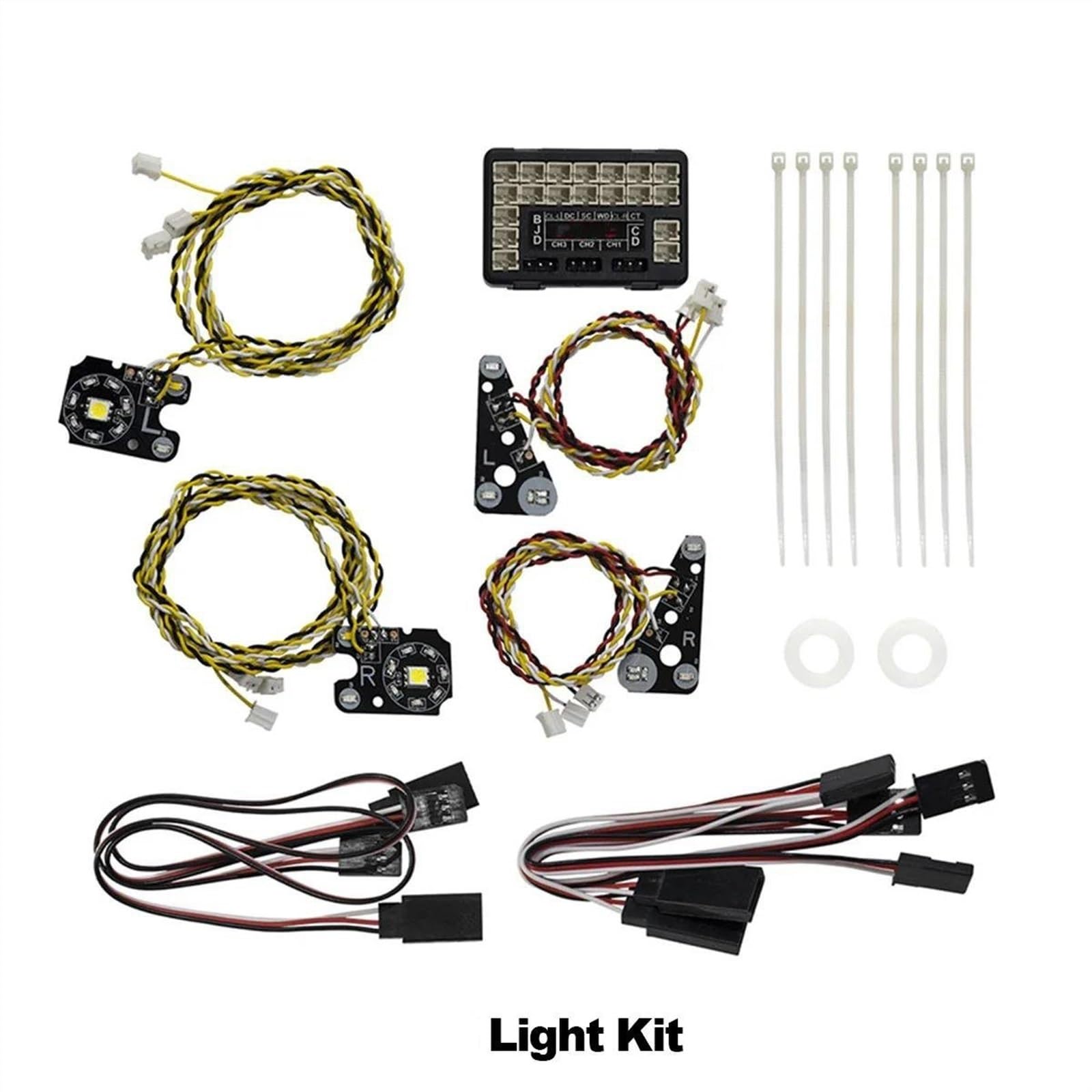 Pièces Voiture RC pour TRX4 pour Defender Kit Feux Avant Et Arrière pour Châssis Projecteur D'avertissement Phare Carrosserie Chenille RC 1/10 Mise À Niveau(Light kit