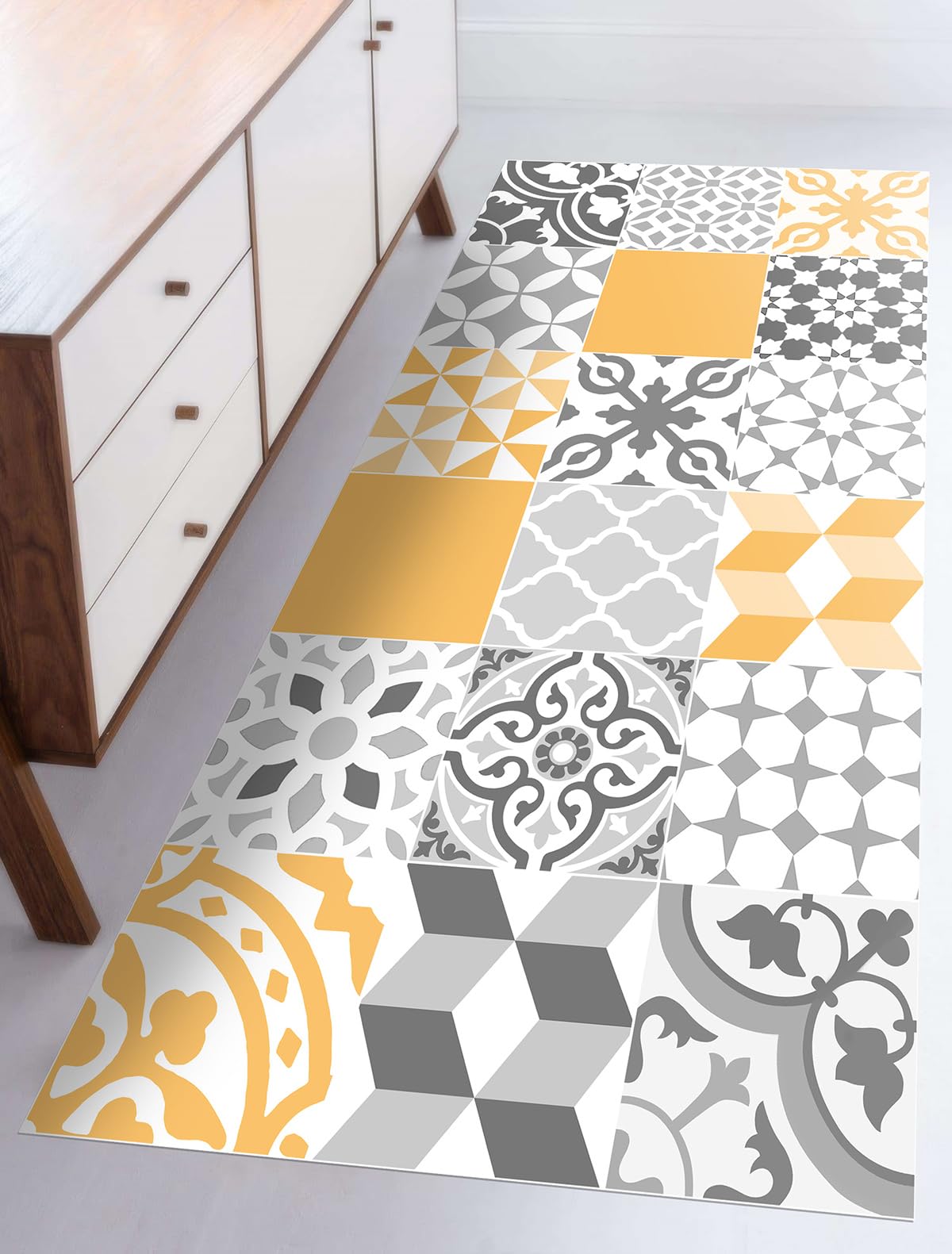 VINILIKO, Alfombra de vinilo, Amarillo, 66x150 cm