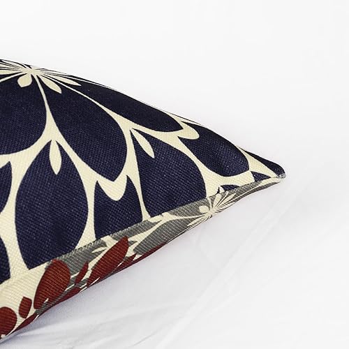 Miniatura 5 de Fundas de almohada de 18 x 18 pulgadas, fundas de almohada para exteriores, fundas de almohada decorativas de lino con flores de dalia para