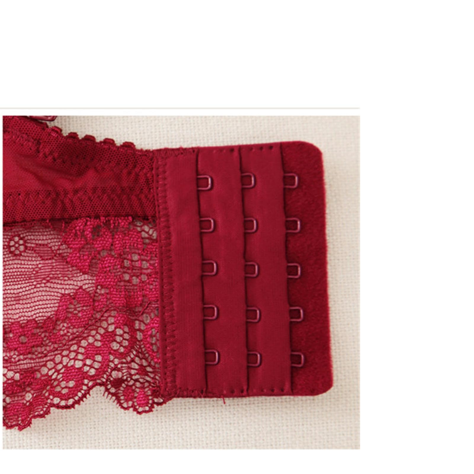 Biancheria Intima Donna in Biancheria Intima Sexy Francese in Pizzo Sottile Petto Piccolo Petto Raccolto Seno Set Reggiseno da Donna-rosso-70b