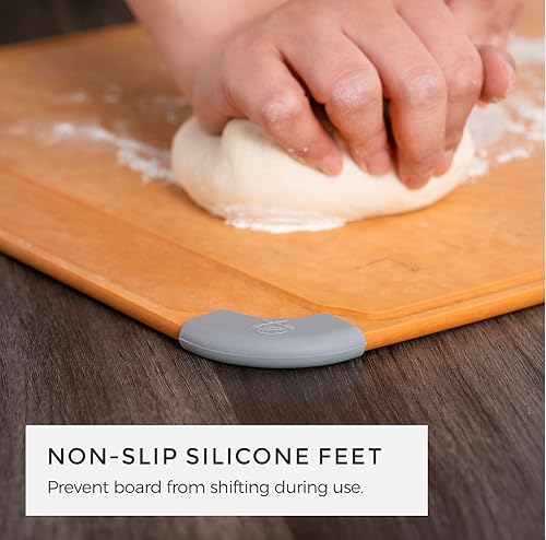 Miniatura 4 de Elihome Tabla de cortar y pastelería esencial para cocina, tabla de cortar de fibra de madera para cocina, apta para cuchillos, apta para