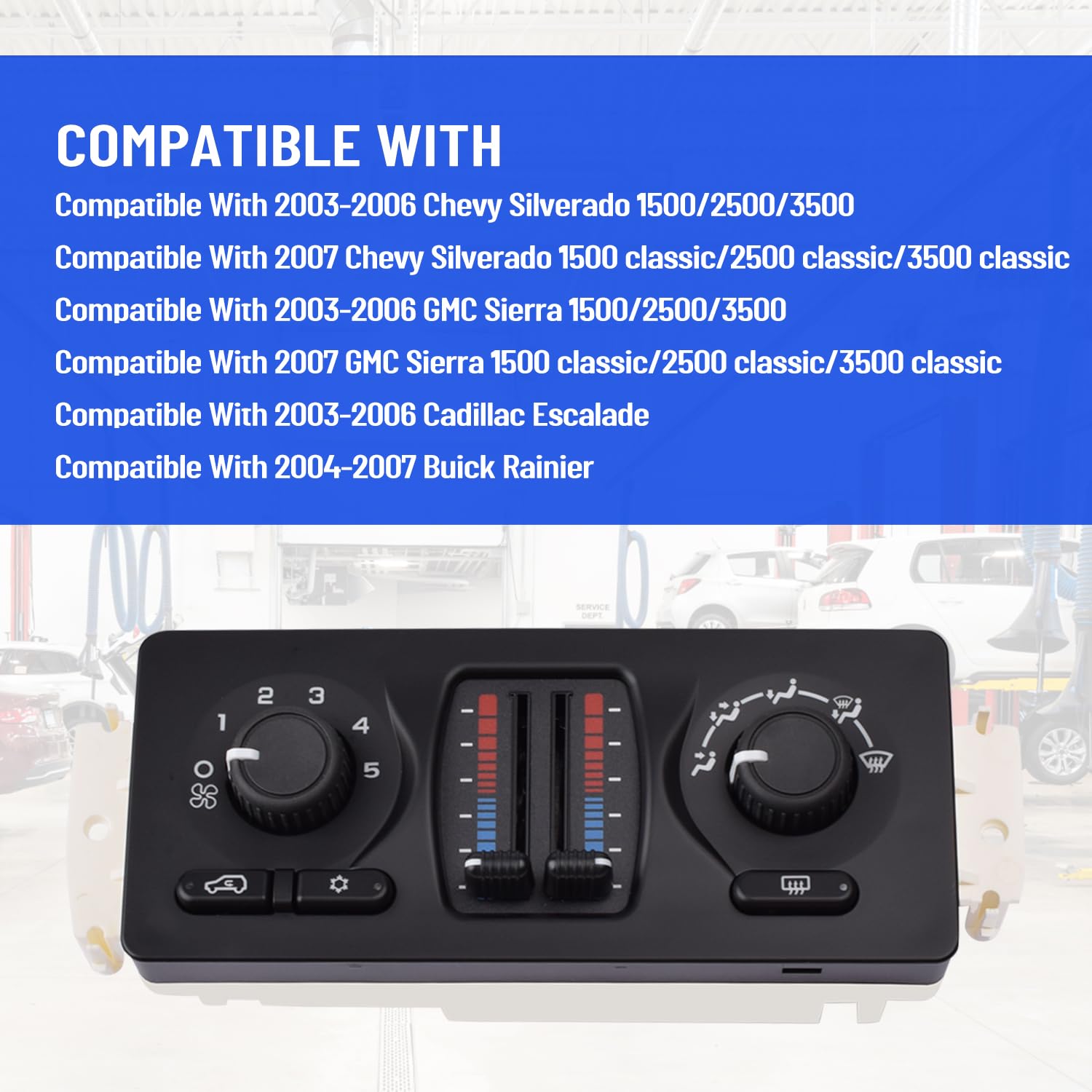 599-210XD Climate Control Module AC Heater HVAC Panel Compatible with Chevy Silverado GMC Sierra 1500 2500 3500 Tahoe Suburban Avalanche Trailblazer Yukon XL Envoy
