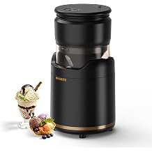 BRIOBITE Ice Cream Maker Machine,Quiet,Rechargeable,12 Servings,Black