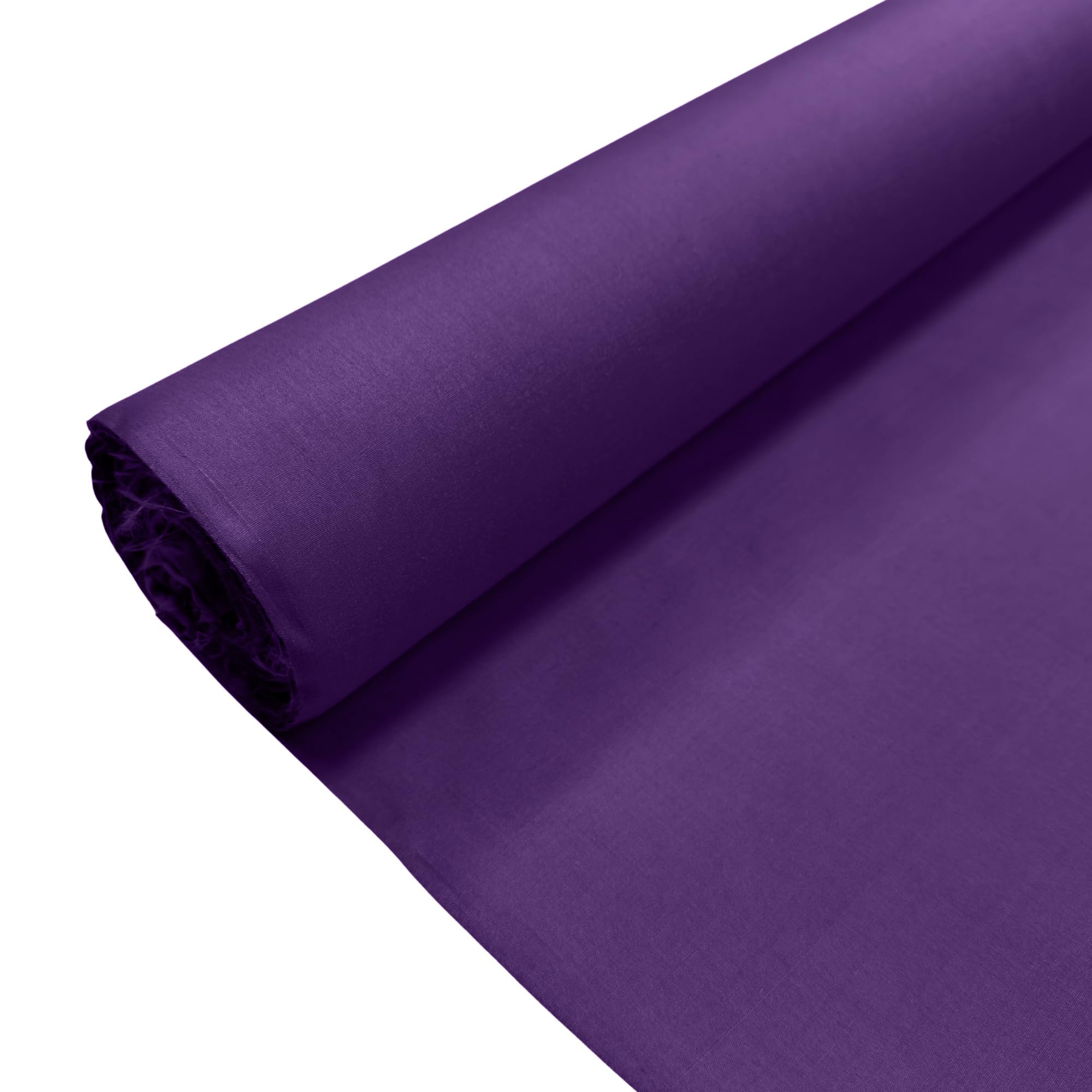 Cadbury Purple Plain Polycotton Fabric Dress Craft Poly Cotton Material | 18.5 Metre Roll (1850cm x 112cm) | Soft Poly Cotton for Sewing, Dressmaking, Crafts, Bunting & Lining