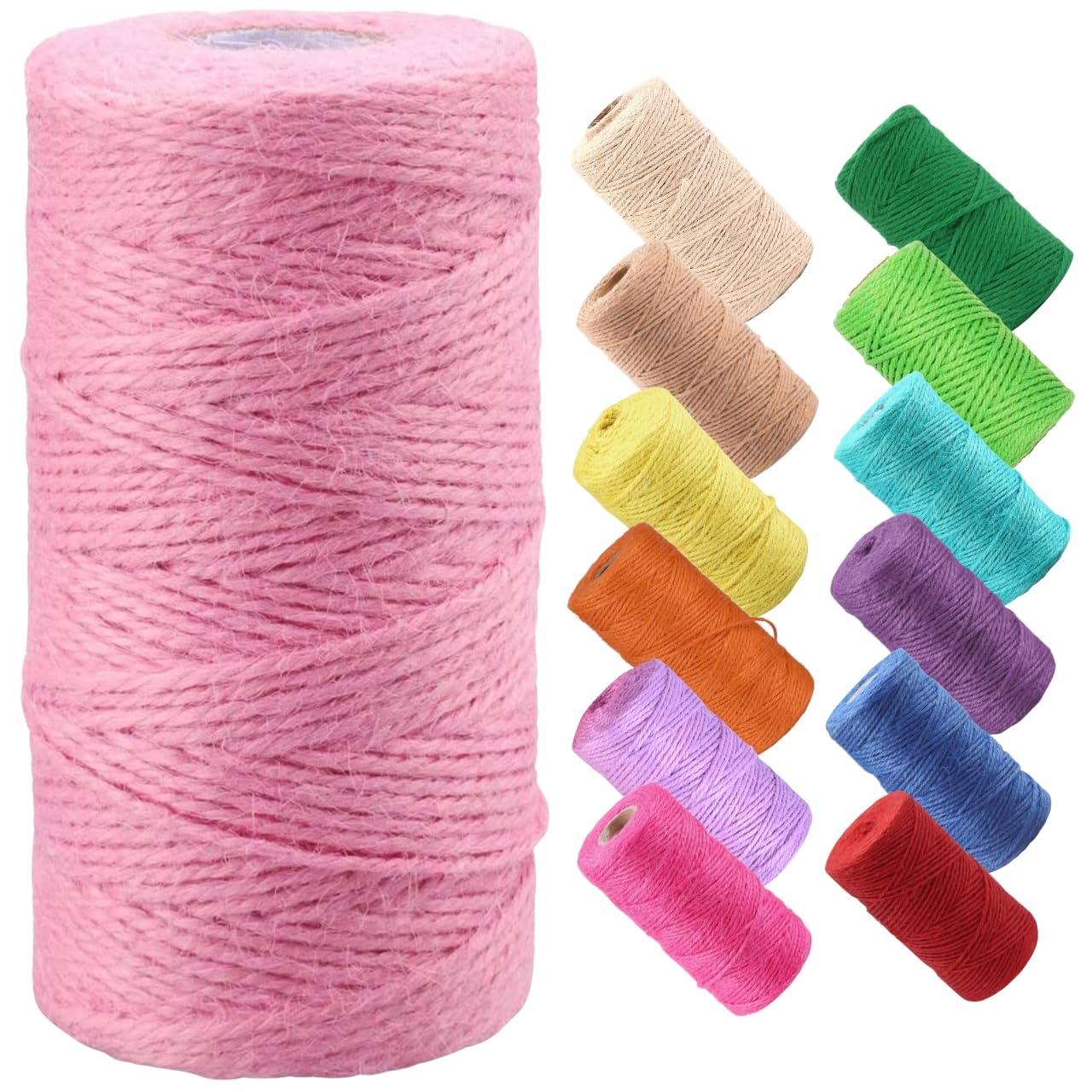 ecofynd Single String Color Jute Cord | Natural Hemp Rope for Wall Hanging, Plant Hanger Gift Wrapping, Garden Art | Thread Material for DIY Craft Projects, (2mm, 130 Meters, Baby Pink) (B09PB7XLT3) Amazon Price History, Amazon Price Tracker