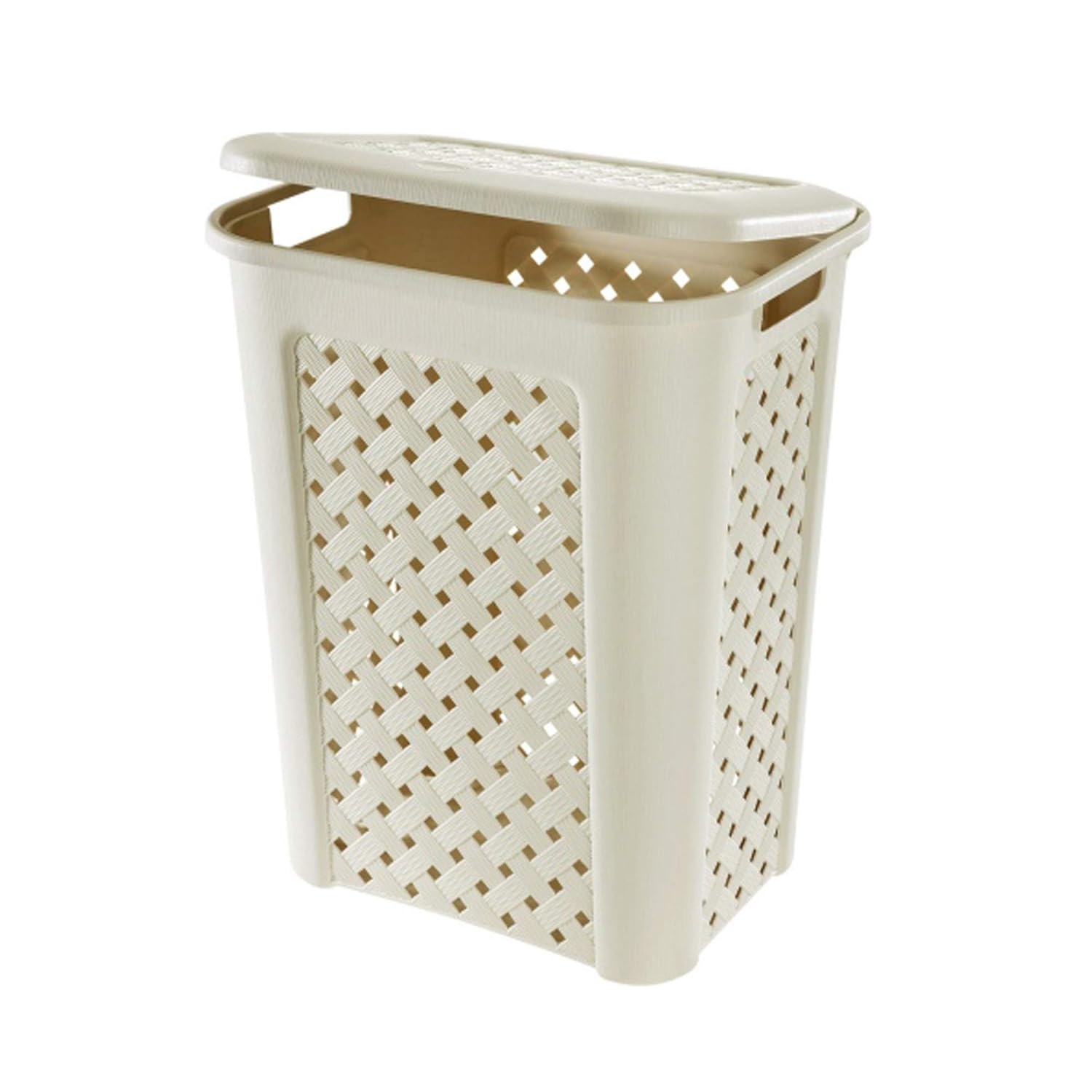 Tontarelli Arianna Laundry Hamper Basket with Lid 30 Ltr Ivory