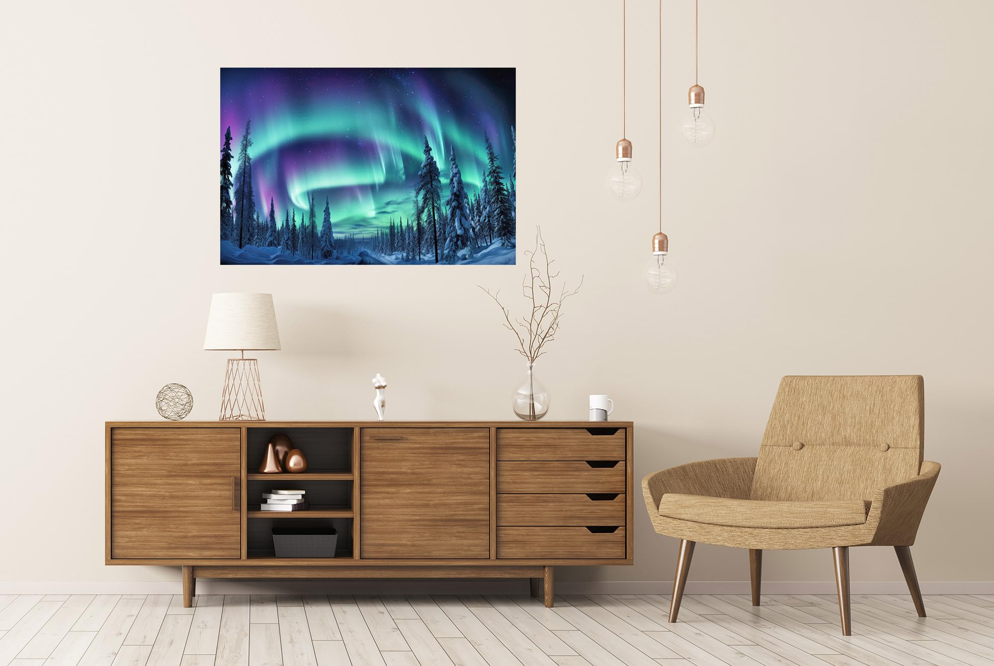islandburner Prime XXL - Poster a forma di foresta coperta di neve, stampa fotografica