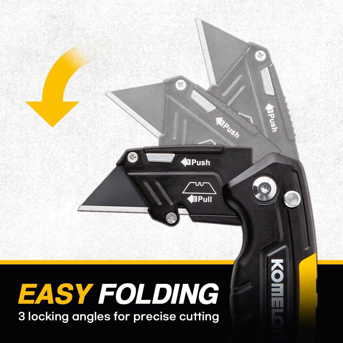 Komelon Folding Utility Knife, Includes 4 Blades